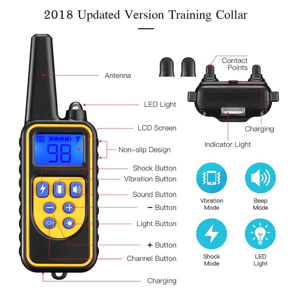 Rechargeable Waterproof Dog Training Collar with Remote – Long Range & Adjustable Settings