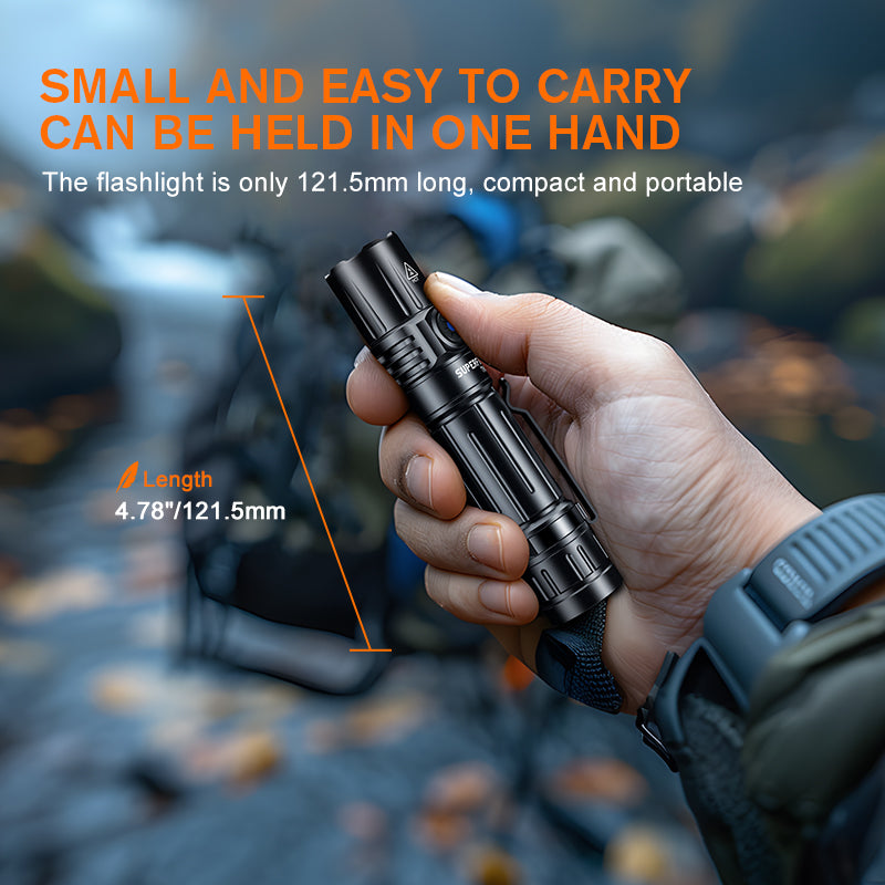Tactical LED Flashlight 1800 Lumens USB C type charging Torch Magnetic Base Waterproof 8 Hrs Battery Timing