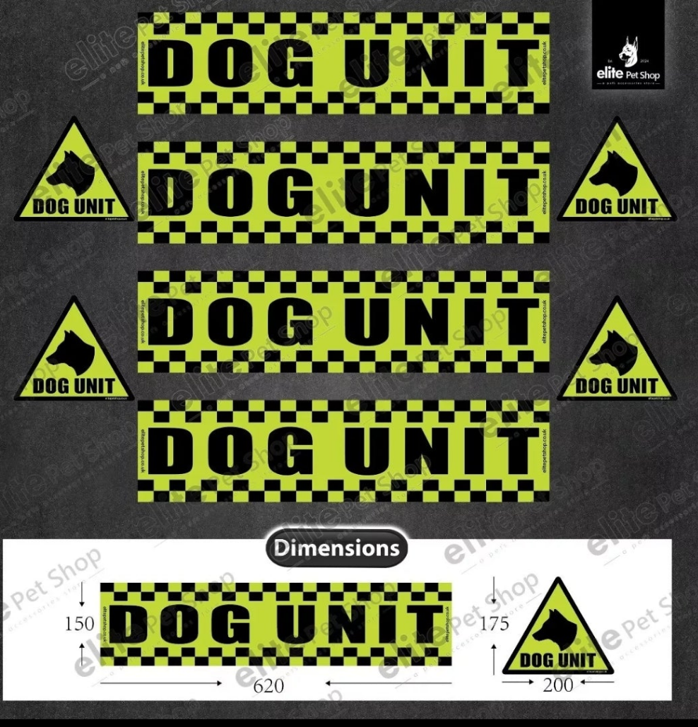 Dog Unit Magnet Security Stickers K9 Dog Handler Magnetic Sign Sticker Set