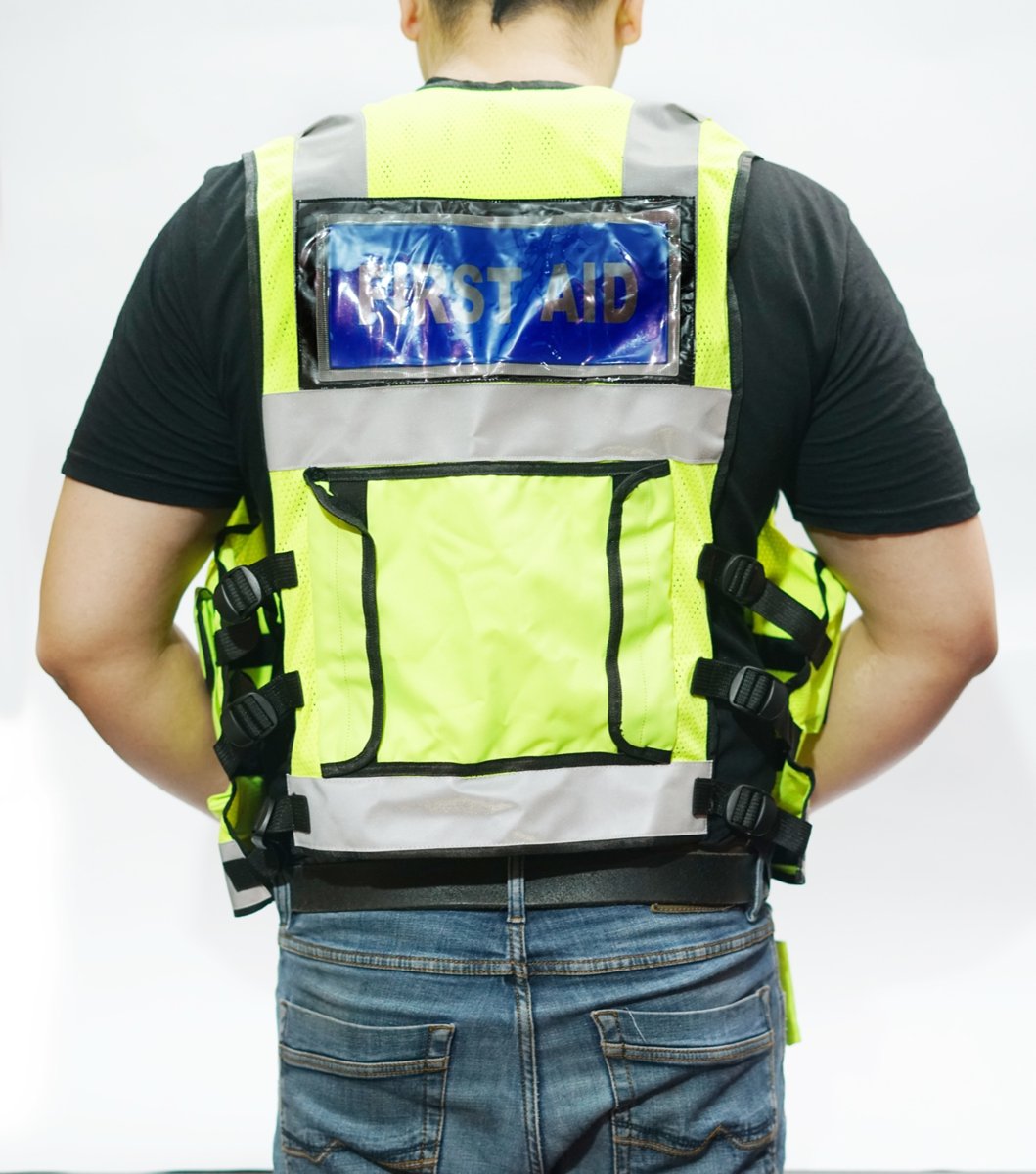 Hi Vis Security Vest Reflective Safety Jacket Tactical Mesh Multi Pocket Dog Han