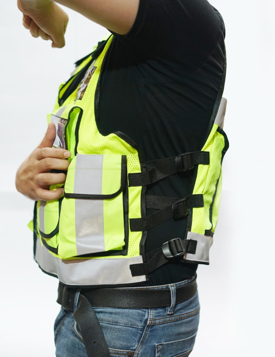 Hi Vis Security Vest Reflective Safety Jacket Tactical Mesh Multi Pocket Dog Han