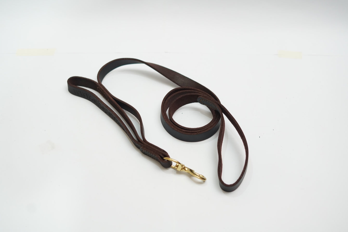 6ft Leather Dog Lead Double Handle Leash with Brass Clip Heavy Duty Training