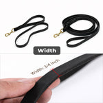 Load image into Gallery viewer, 6ft Leather Dog Lead Double Handle Leash with Brass Clip Heavy Duty Training