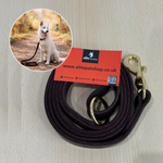 Load image into Gallery viewer, 6ft Leather Dog Lead Double Handle Leash with Brass Clip Heavy Duty Training