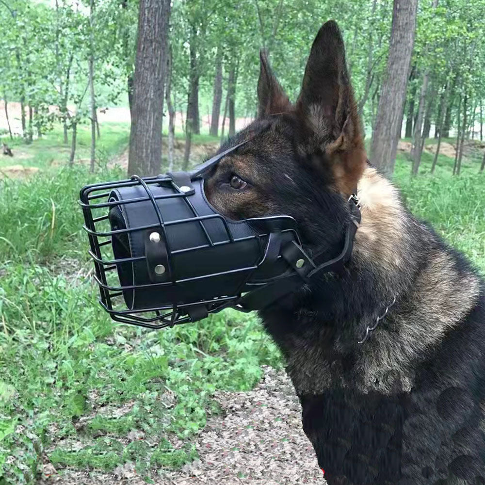 Durable Dog Muzzle for Large Breed Dogs Comfortable Metal Wire Basket Design Adjustable Fit for Training, Safety and Anti-Biting Control