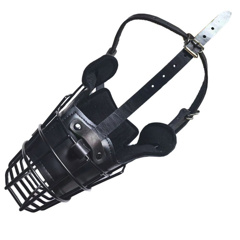 Durable Dog Muzzle for Large Breed Dogs Comfortable Metal Wire Basket Design Adjustable Fit for Training, Safety and Anti-Biting Control