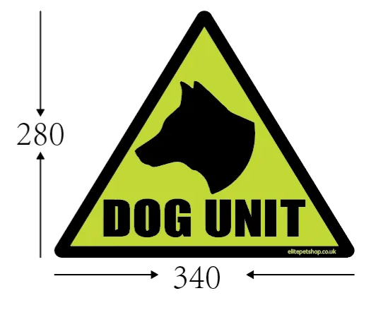 Large Triangle Dog Unit Magnetic Sign 280x340mm Security K9 Dog Handler Sticker