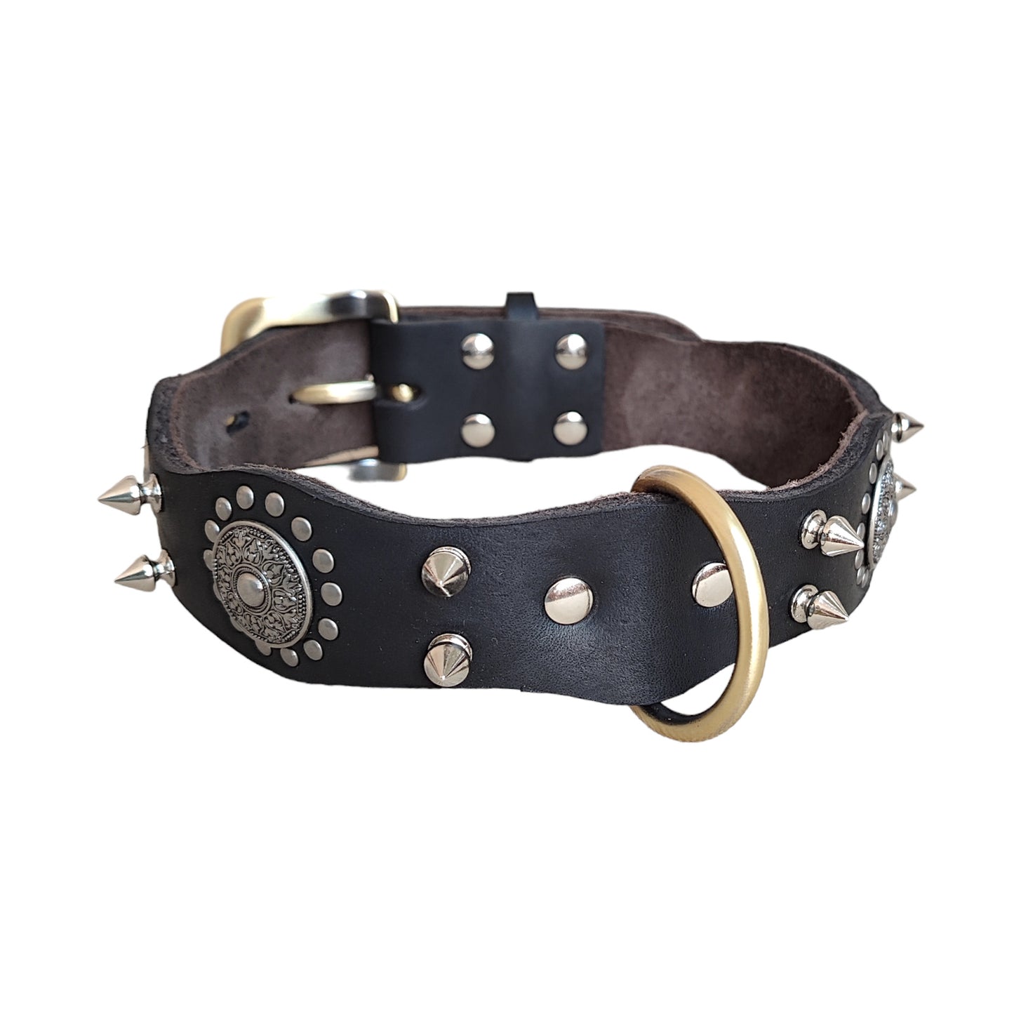Leather Spiked Studded Dog Collar for Large & Extra Large Dogs – Pit Bull, Mastiff, Bully, Boxer