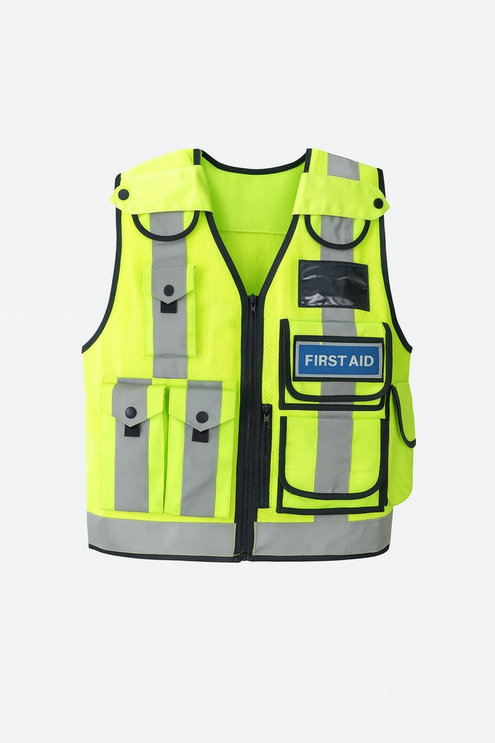 Hi Vis Security Vest Reflective Safety Jacket Tactical Mesh Multi Pocket Dog Han