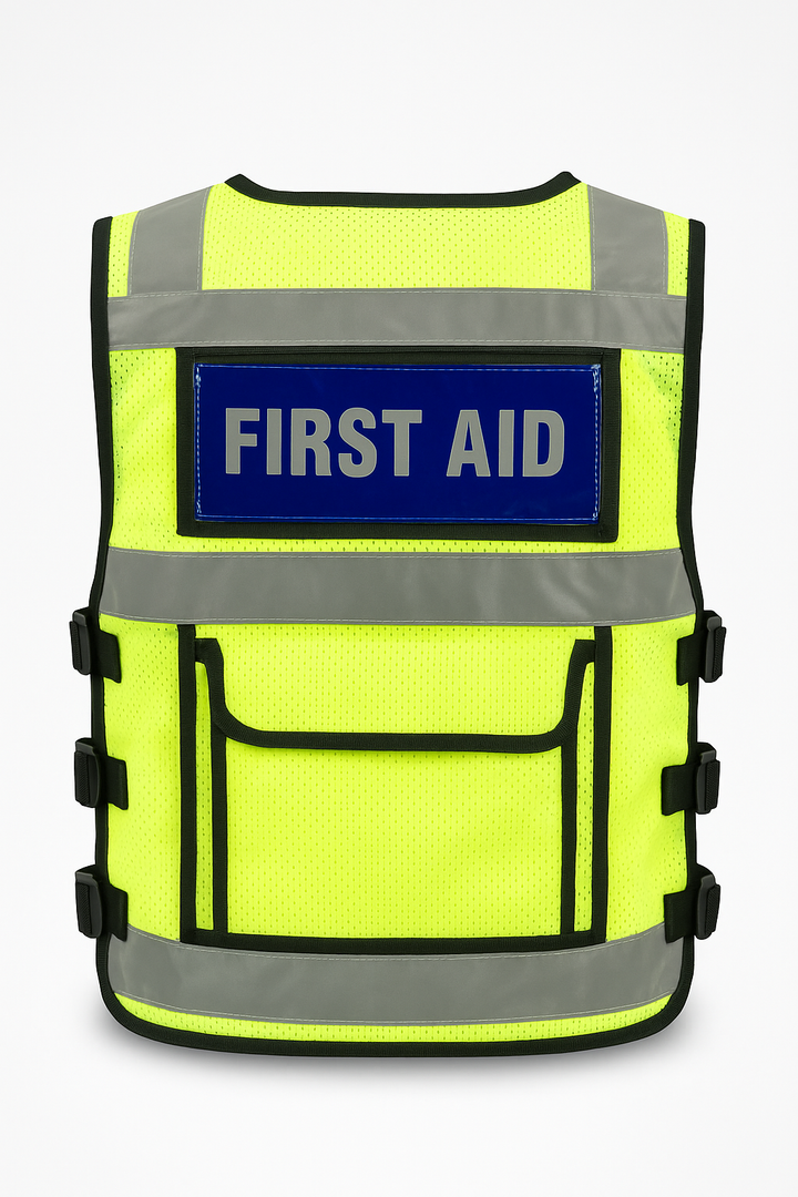 Hi Vis Security Vest Reflective Safety Jacket Tactical Mesh Multi Pocket Dog Han