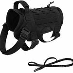 Load image into Gallery viewer, Tactical Service Dog Harness Vest And Bungee Dog Leash Set with Handles, Military Working Dog Molle Vest Adjustable Training Vest Patrol Harness with Comfy Mesh Padding