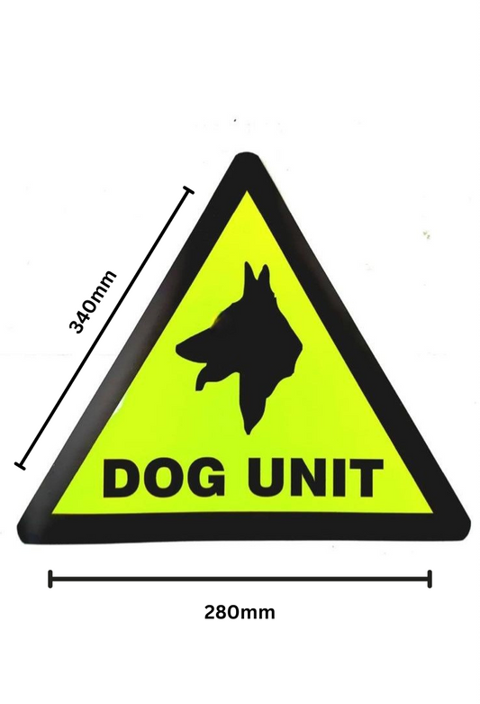 Large Triangle Dog Unit Magnetic Sign 280x340mm Security K9 Dog Handler Sticker