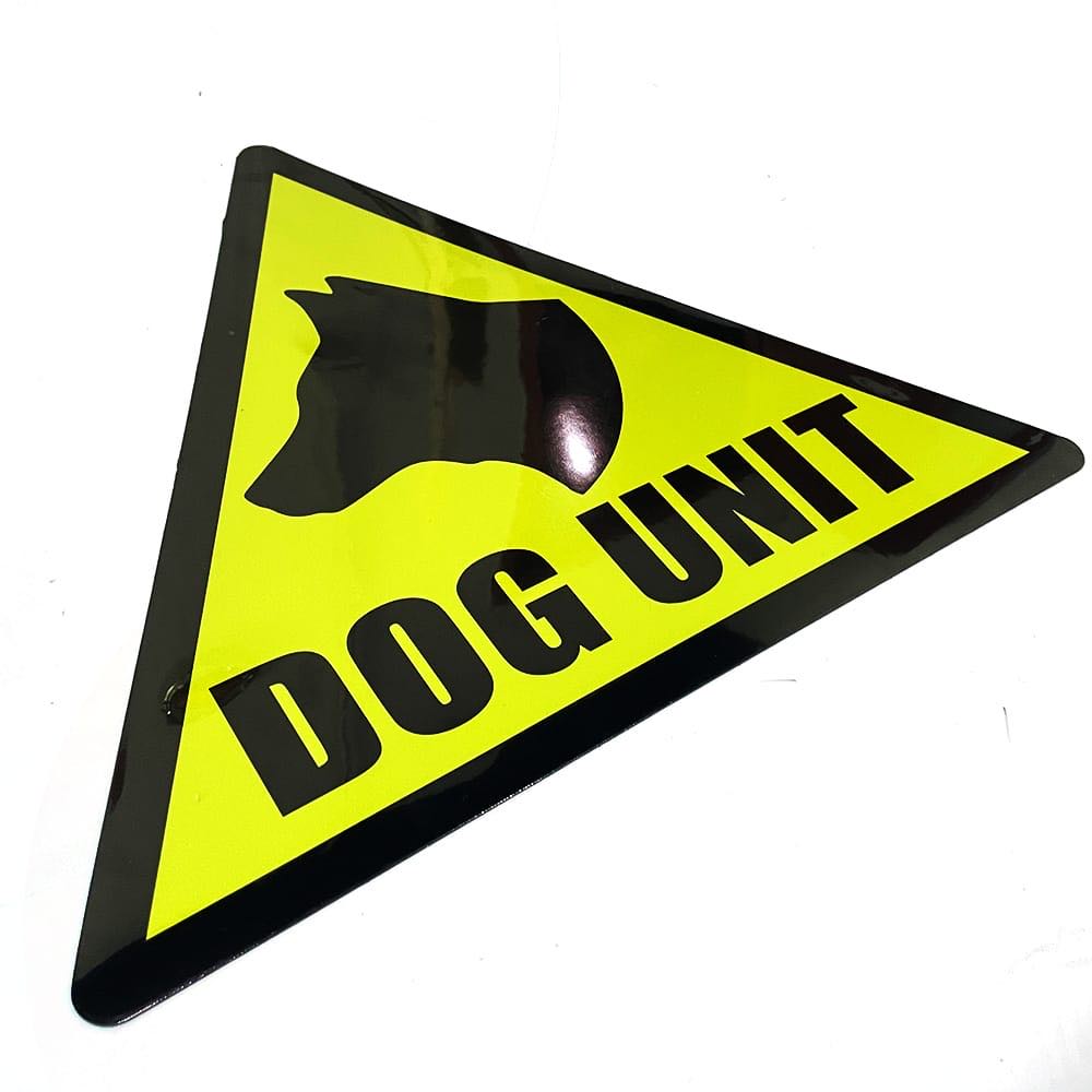 Large Triangle Dog Unit Magnetic Sign 280x340mm Security K9 Dog Handler Sticker