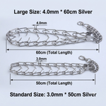 Load image into Gallery viewer, Adjustable Stainless Steel Prong Dog Training Collar with Rubber Tips – Gold/Silver, 3.0×50cm &amp; 4.0×60cm