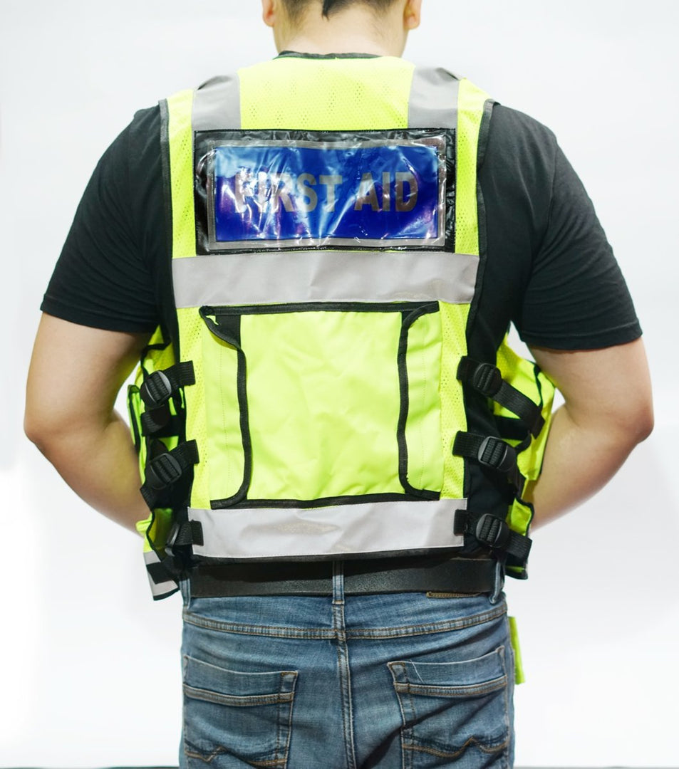 Hi Vis Security Vest Reflective Safety Jacket Tactical Mesh Multi Pocket Dog Han