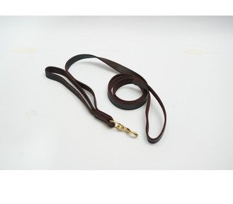 6ft Leather Dog Lead Double Handle Leash with Brass Clip Heavy Duty Training