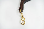 Load image into Gallery viewer, 6ft Leather Dog Lead Double Handle Leash with Brass Clip Heavy Duty Training
