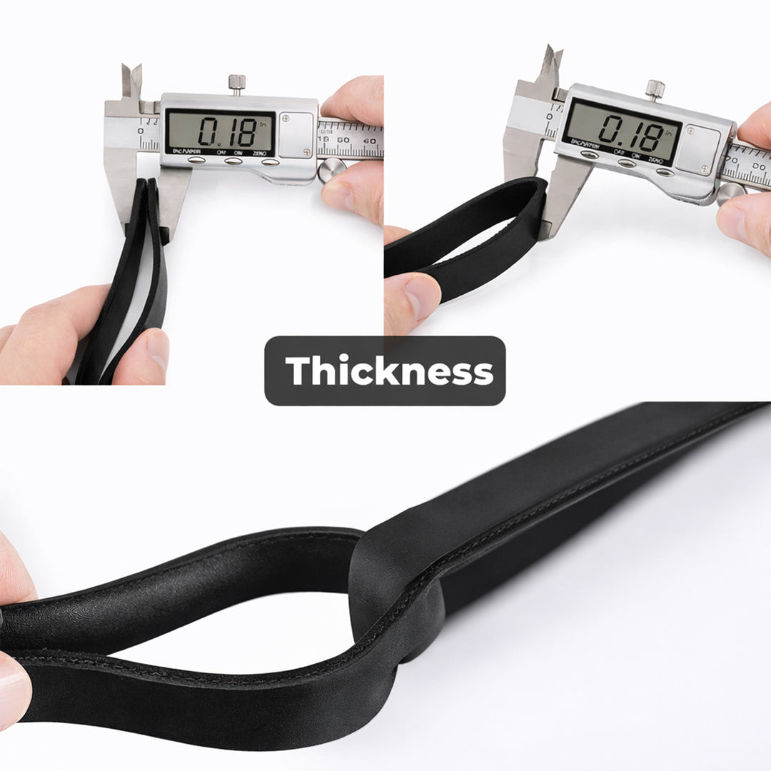 6ft Leather Dog Lead Double Handle Leash with Brass Clip Heavy Duty Training