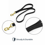 Load image into Gallery viewer, 6ft Leather Dog Lead Double Handle Leash with Brass Clip Heavy Duty Training