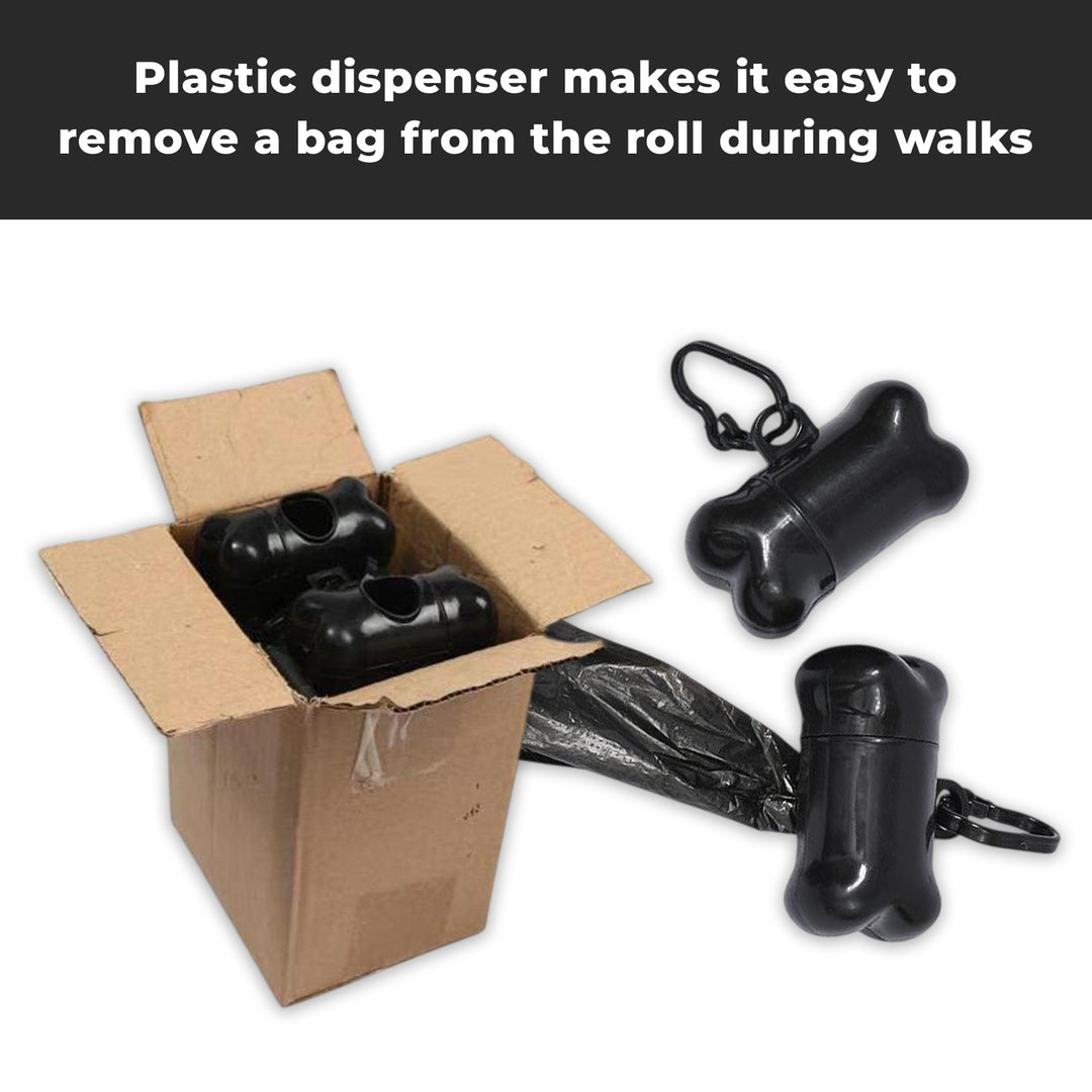 540 Dog Poop Bags with 2 Dispensers – Black Pet Waste Bags Leakproof Easy Tear