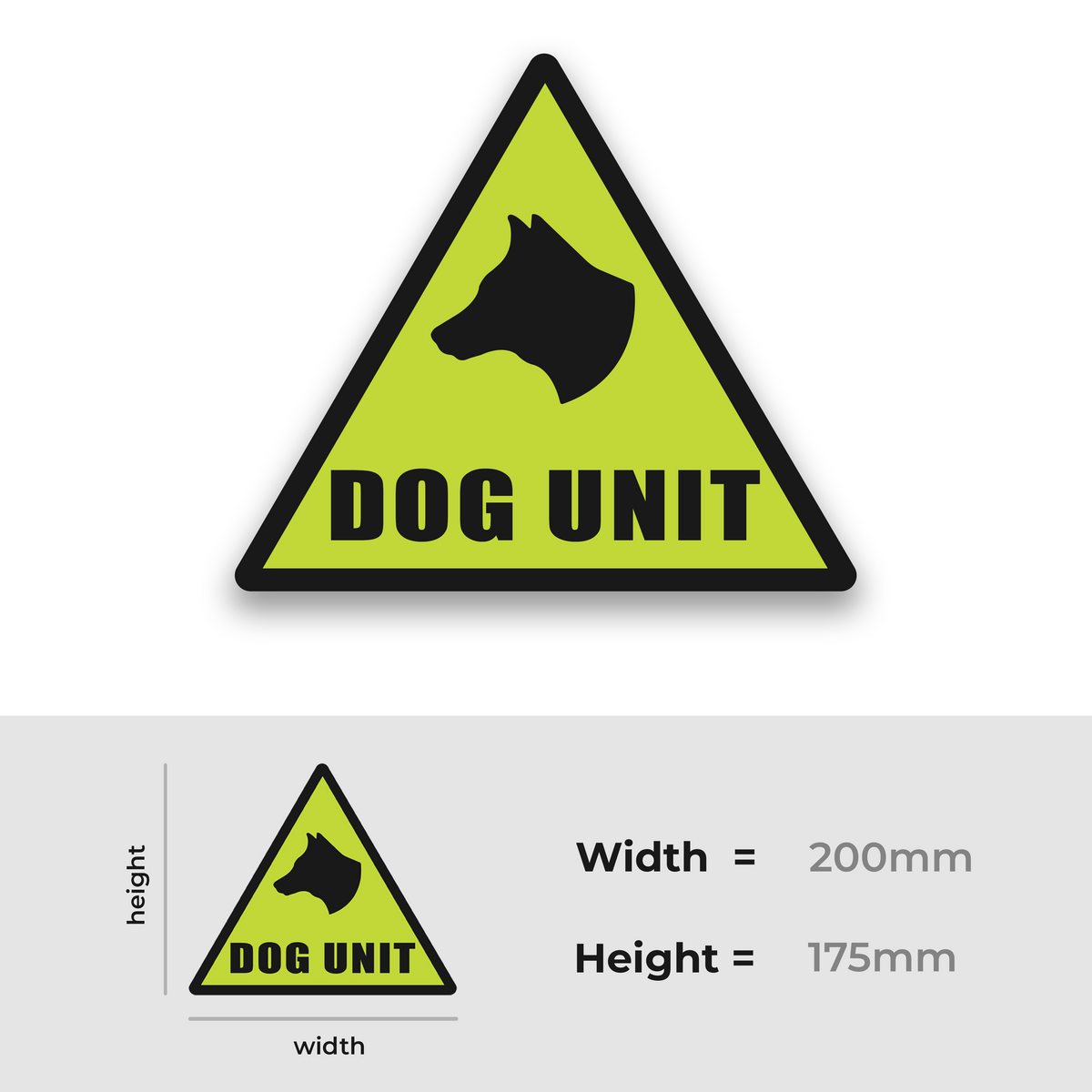 Large Triangle Dog Unit Magnetic Sign 280x340mm Security K9 Dog Handle ...