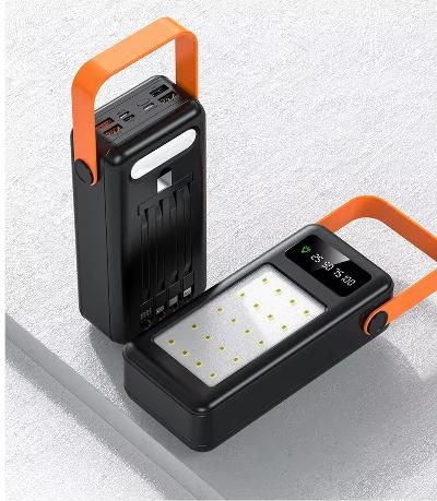 Elite Pet Shop 120,000mAh Camping Light Power Bank – Detachable 4-in-1 Charging Cable, 22.5W Fast Charge Portable Outdoor Battery Pack