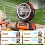 Load image into Gallery viewer, Portable Camping Fan with LED Light &amp; 16000mAh Power Bank | USB Rechargeable, Remote Control, 4-Speed, Ultra-Quiet 29dB — Tent, RV &amp; Outdoor Use