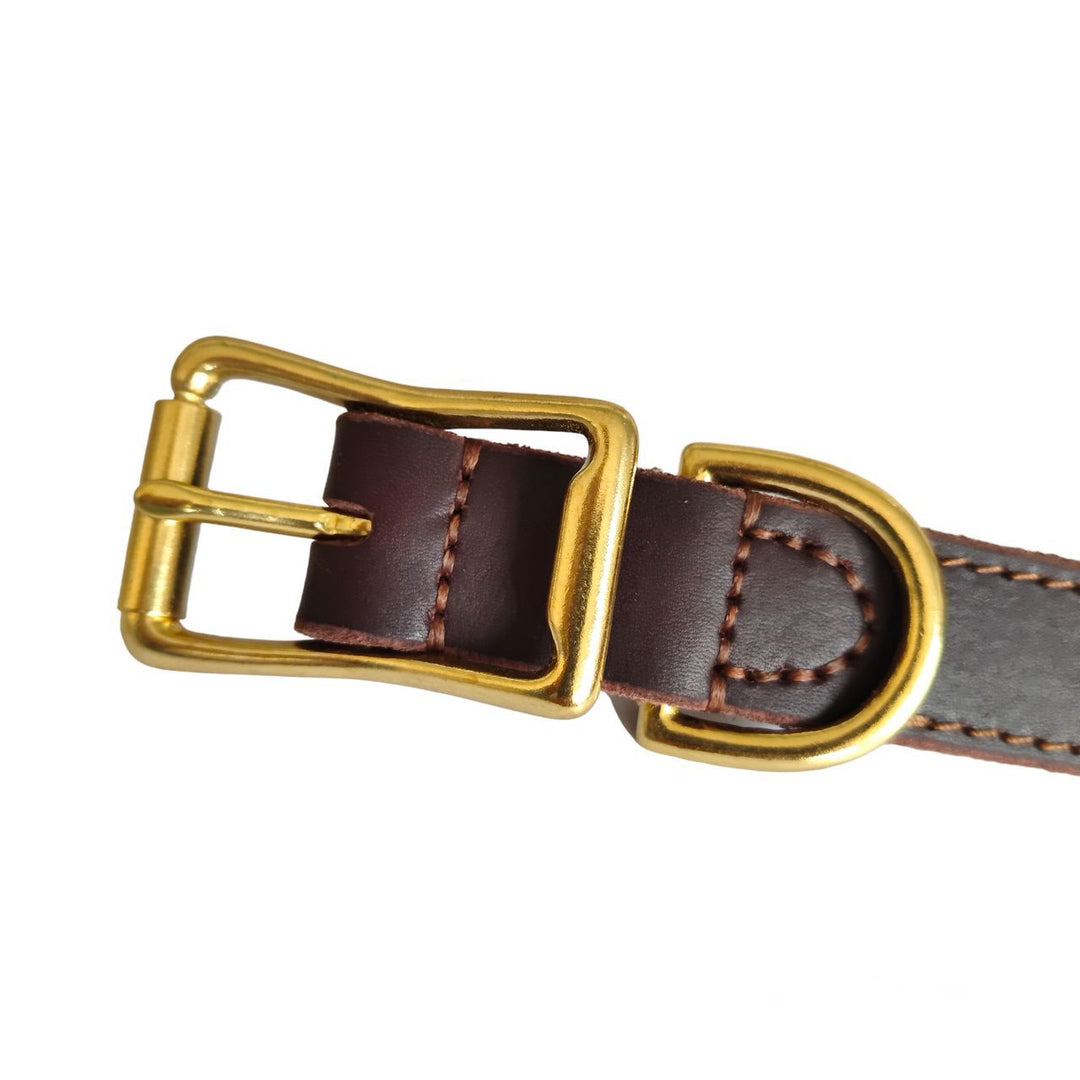 Handmade Genuine Leather Dog Collar – Soft Cowhide Luxury Collar for Small, Medium &amp; Large Dogs (Black &amp; Brown, L &amp; XL)