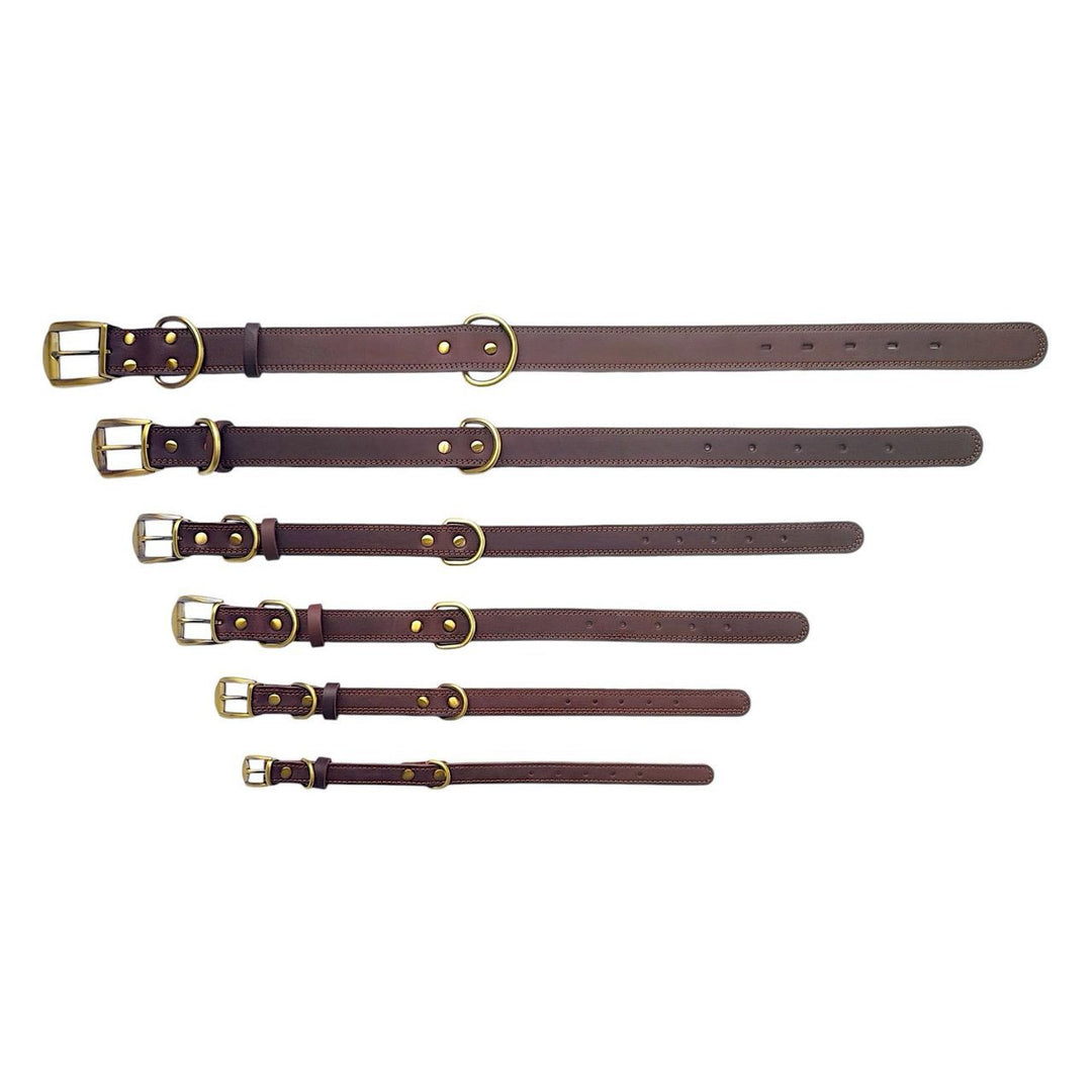 Handmade Genuine Leather Dog Collar – Soft Cowhide Luxury Collar for Small, Medium &amp; Large Dogs (Black &amp; Brown, L &amp; XL)