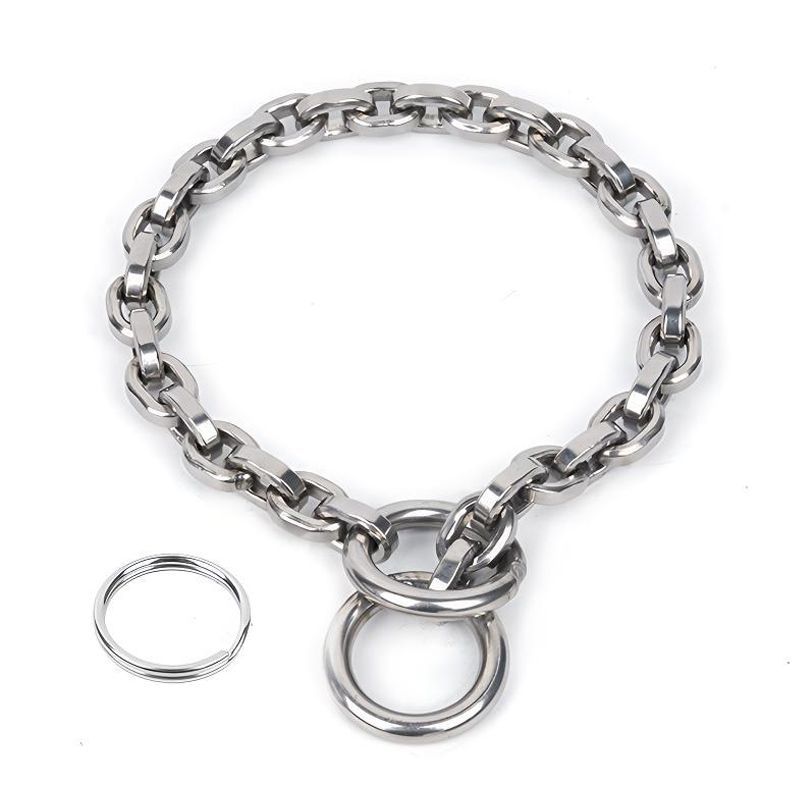 Heavy Duty Stainless Steel 304 Dog Chain Collar (44mm 55cm Adjustable) – Strong Slip P Chain for Small, Medium & Large Dogs