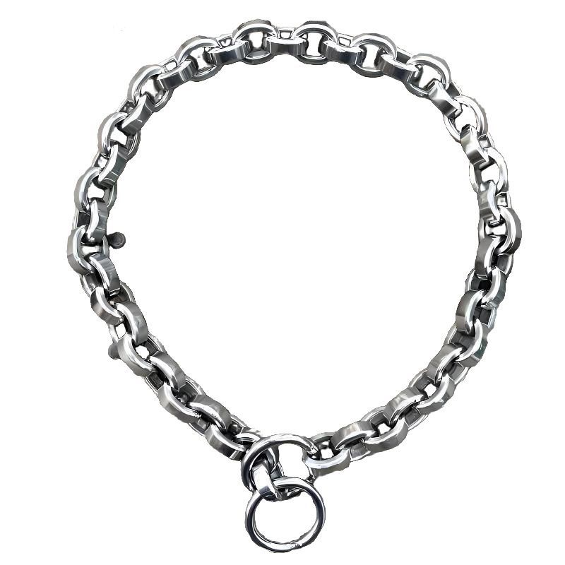 Heavy Duty Stainless Steel 304 Dog Chain Collar (44mm 55cm Adjustable) – Strong Slip P Chain for Small, Medium & Large Dogs