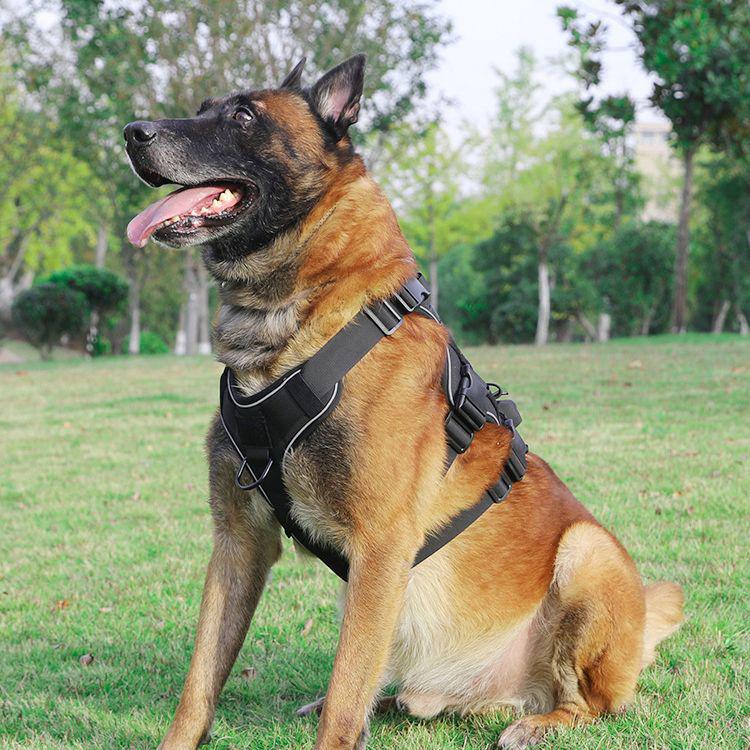 Military Tactical Dog Harness – Adjustable No-Pull Training & Walking Harness for Medium & Large Dogs