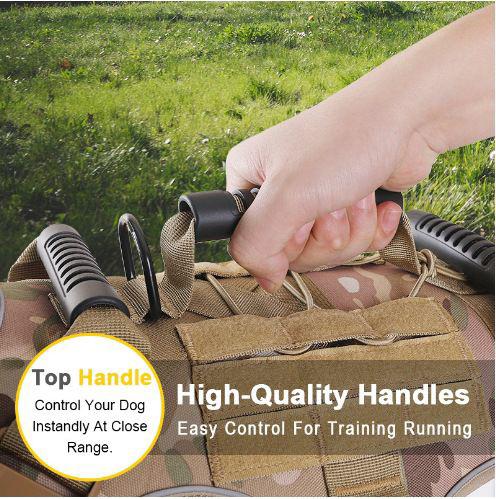 Military Tactical Dog Harness – Adjustable No-Pull Training & Walking Harness for Medium & Large Dogs