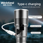Load image into Gallery viewer, 35000000LM Rechargeable Tactical LED Flashlight USB-C Zoomable Metal Power Bank