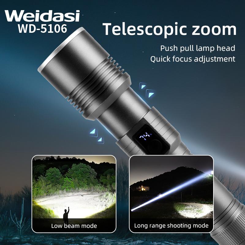 35000000LM Rechargeable Tactical LED Flashlight USB-C Zoomable Metal Power Bank