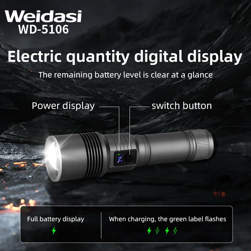 35000000LM Rechargeable Tactical LED Flashlight USB-C Zoomable Metal Power Bank