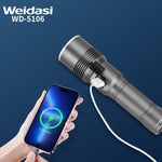Load image into Gallery viewer, 35000000LM Rechargeable Tactical LED Flashlight USB-C Zoomable Metal Power Bank