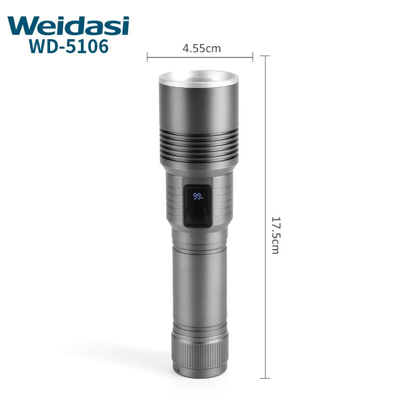 35000000LM Rechargeable Tactical LED Flashlight USB-C Zoomable Metal Power Bank