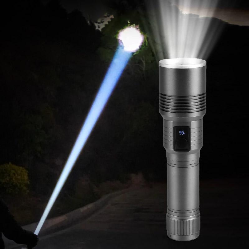 35000000LM Rechargeable Tactical LED Flashlight USB-C Zoomable Metal Power Bank