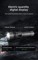 Load image into Gallery viewer, 35000000LM Rechargeable Tactical LED Flashlight USB-C Zoomable Metal Power Bank