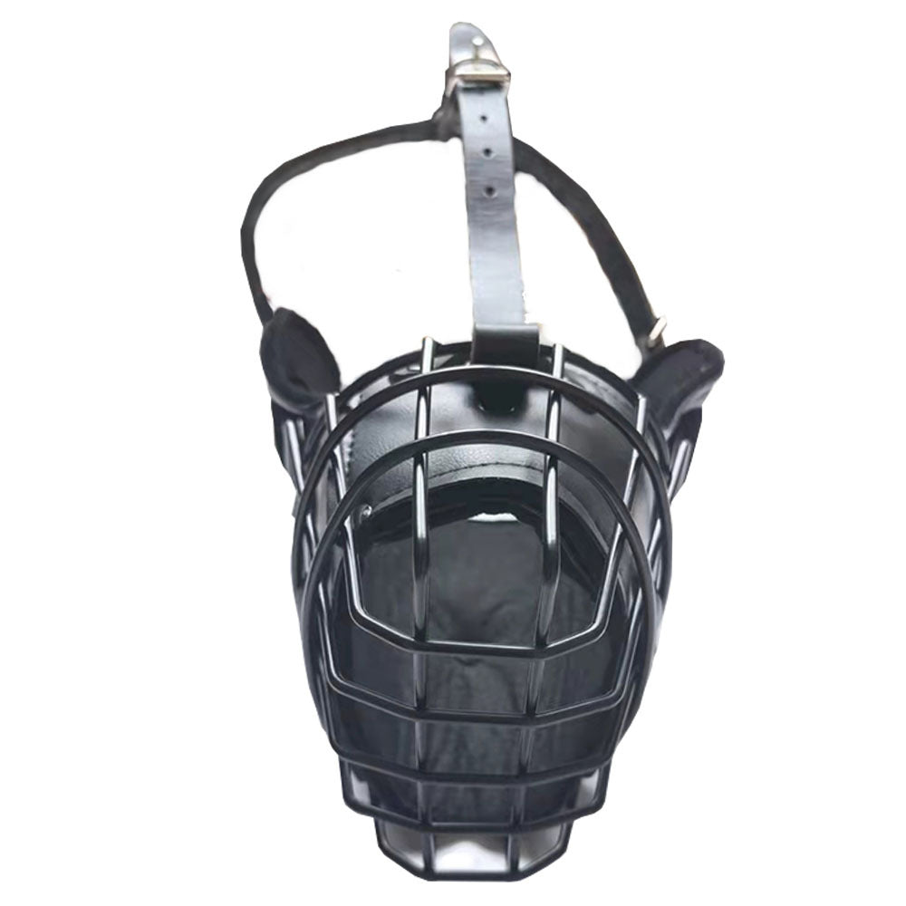 Durable Dog Muzzle for  Large Breed Dogs Comfortable Metal Wire Basket Design Adjustable Fit for Training, Safety and Anti-Biting Control
