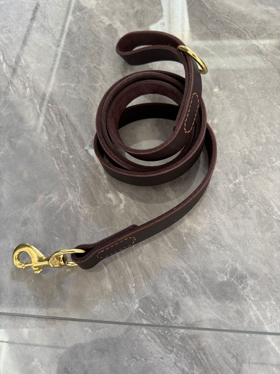 6ft Strong Hand Made Dog Lead Leather Police Training Leash for Large Dogs