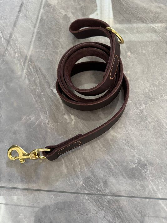 6ft Strong Hand Made Dog Lead Leather Police Training Leash for Large Dogs