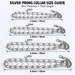 Load image into Gallery viewer, Adjustable Metal Non Rust Prong Dog Training Collar with Rubber Tips – Silver, 2.5×45 cm, 3.0×50cm, 3.5×55 cm, &amp; 4.0×60cm