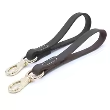 Genuine Leather Dog Leash with Solid Copper Hook – Heavy Duty Leather Lead for Medium & Large Dogs