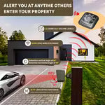 Load image into Gallery viewer, Solar Driveway Alarm Wireless Motion Sensor System – 3000ft Long Range Outdoor Security Alert for Driveways, Gates &amp; Property(Pack of 1 Receivers and 2 Sensors)
