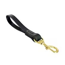 Genuine Leather Dog Leash with Solid Copper Hook – Heavy Duty Leather Lead for Medium & Large Dogs