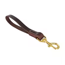 Genuine Leather Dog Leash with Solid Copper Hook – Heavy Duty Leather Lead for Medium & Large Dogs