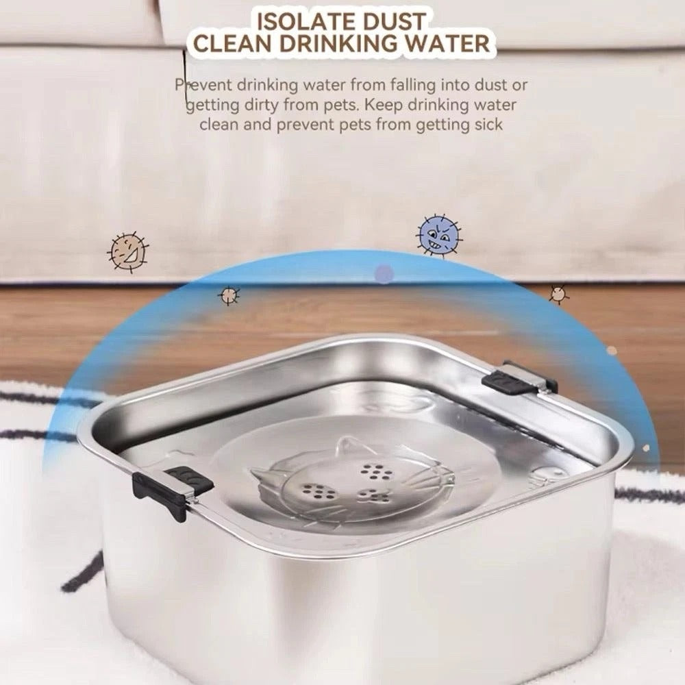 Non Spill Dog Water Bowl 3L Capacity, Splash Proof Floating Water Lid, Anti Drip