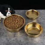 Load image into Gallery viewer, Thick Gold Dog Bowls, Pet Feeding Bowls, Dog Cat Plate Bowls With Non-slip Silicone Bases, Medium and Large Dog Feeder Bowls and Water Bowls (L-20CM)